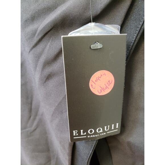 Eloquii Blazer Coat Womens Size 16 Black Notch Lapel Slit Back Double Breasted - Picture 8 of 15